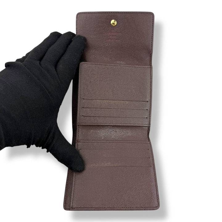 Louis Vuitton Vintage Brown Damier Compact Bifold Wallet Purse - Lux Central