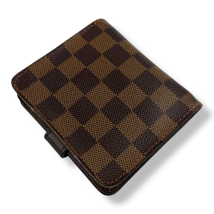 Louis Vuitton Vintage Brown Damier Compact Zip Wallet Purse - Lux Central