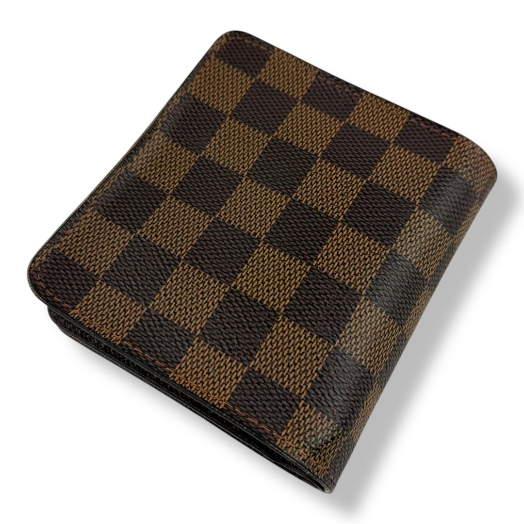 Louis Vuitton Vintage Brown Damier Compact Zip Wallet Purse - Lux Central