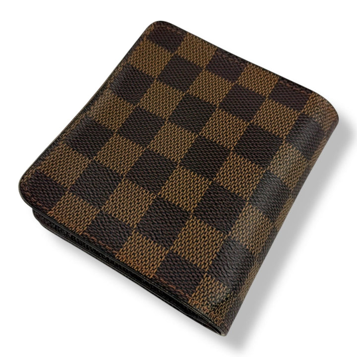 Louis Vuitton Vintage Brown Damier Compact Zip Wallet Purse - Lux Central