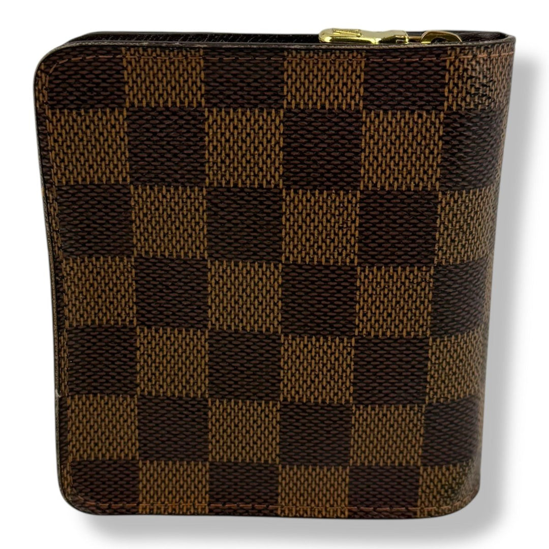 Louis Vuitton Vintage Brown Damier Compact Zip Wallet Purse - Lux Central