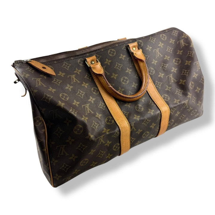 Louis Vuitton Vintage Brown Monogram 45 Keepall Duffle Bag - Lux Central