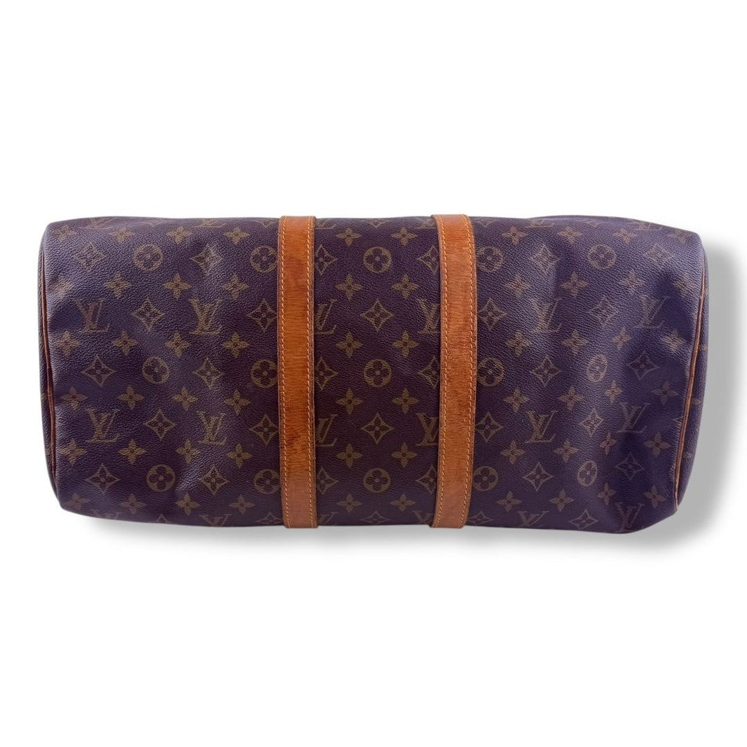 Louis Vuitton Vintage Brown Monogram 45 Keepall Duffle Bag - Lux Central