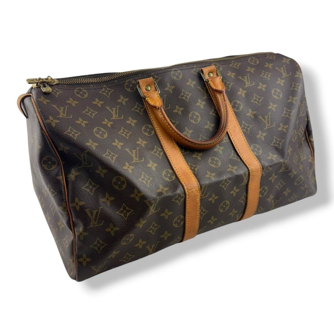 Louis Vuitton Vintage Brown Monogram 45 Keepall Duffle Bag - Lux Central