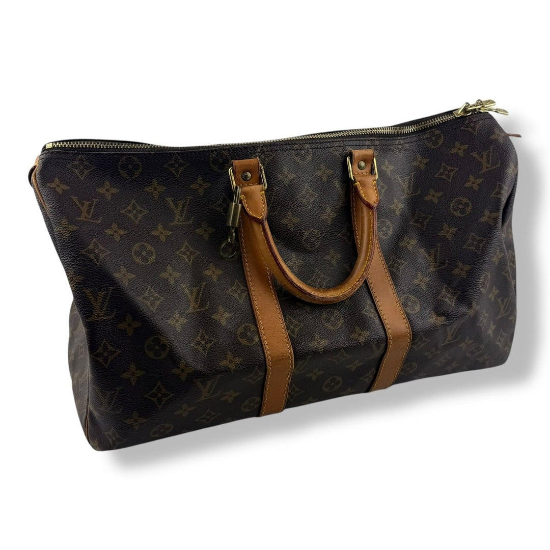 Louis Vuitton Vintage Brown Monogram 45 Keepall Duffle Bag - Lux Central
