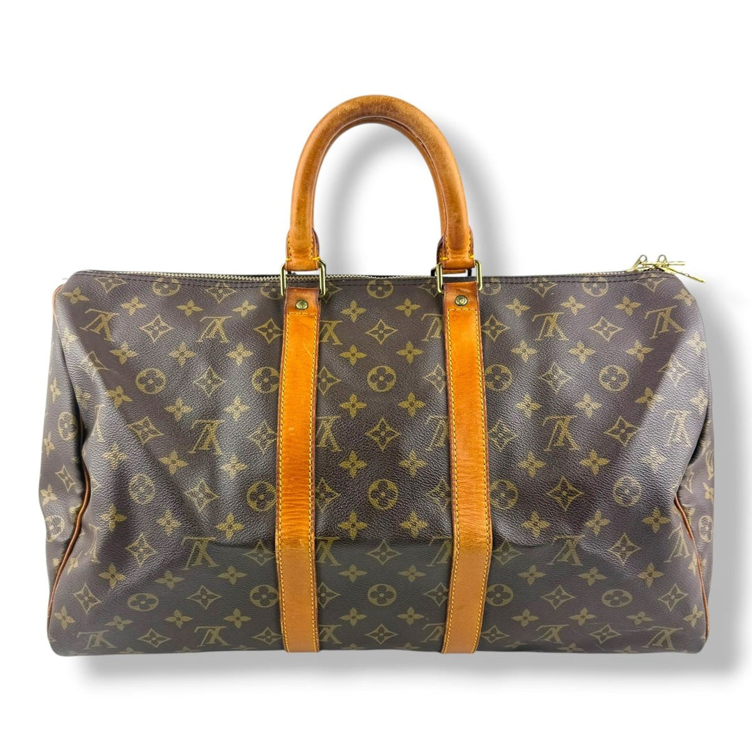 Louis Vuitton Vintage Brown Monogram 45 Keepall Duffle Bag - Lux Central