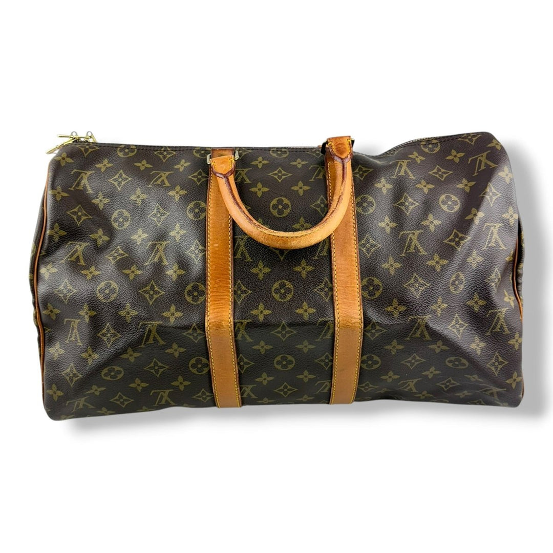 Louis Vuitton Vintage Brown Monogram 45 Keepall Duffle Bag - Lux Central