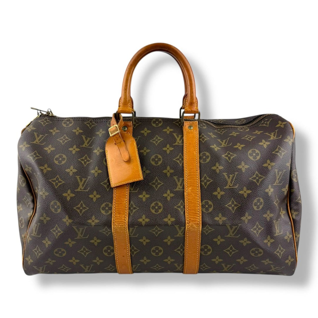 Louis Vuitton Vintage Brown Monogram 45 Keepall Duffle Bag - Lux Central