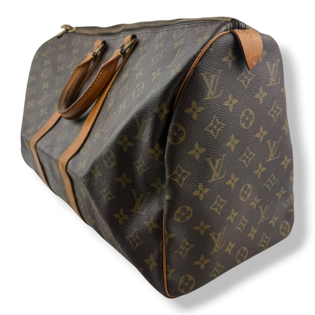 Louis Vuitton Vintage Brown Monogram 45 Keepall Duffle Bag - Lux Central