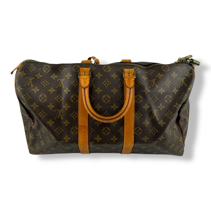 Louis Vuitton Vintage Brown Monogram 45 Keepall Duffle Bag - Lux Central