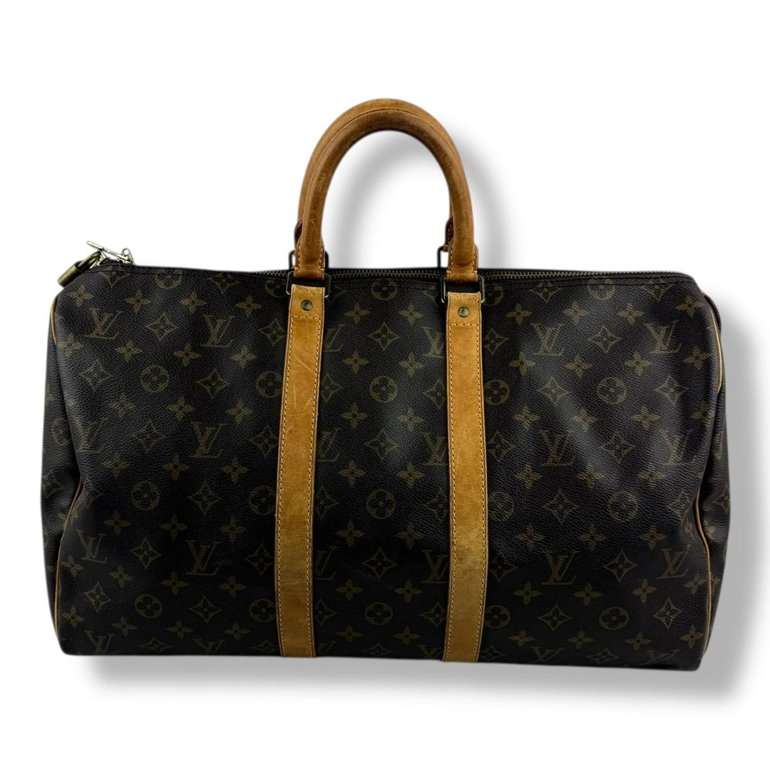 Louis Vuitton Vintage Brown Monogram 45 Keepall Duffle Bag - Lux Central