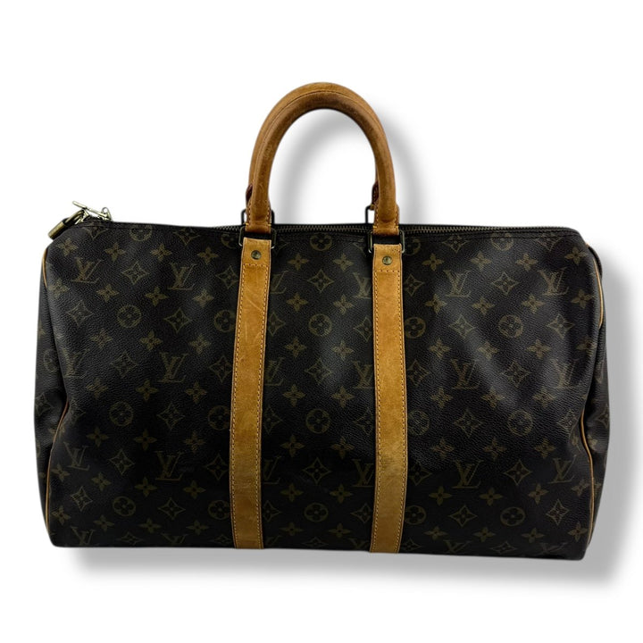 Louis Vuitton Vintage Brown Monogram 45 Keepall Duffle Bag - Lux Central