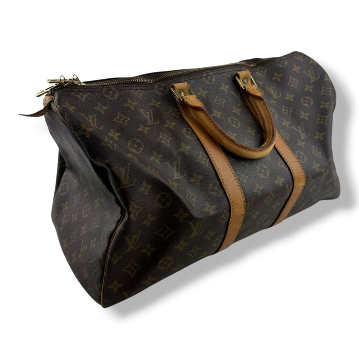 Louis Vuitton Vintage Brown Monogram 45 Keepall Duffle Bag - Lux Central