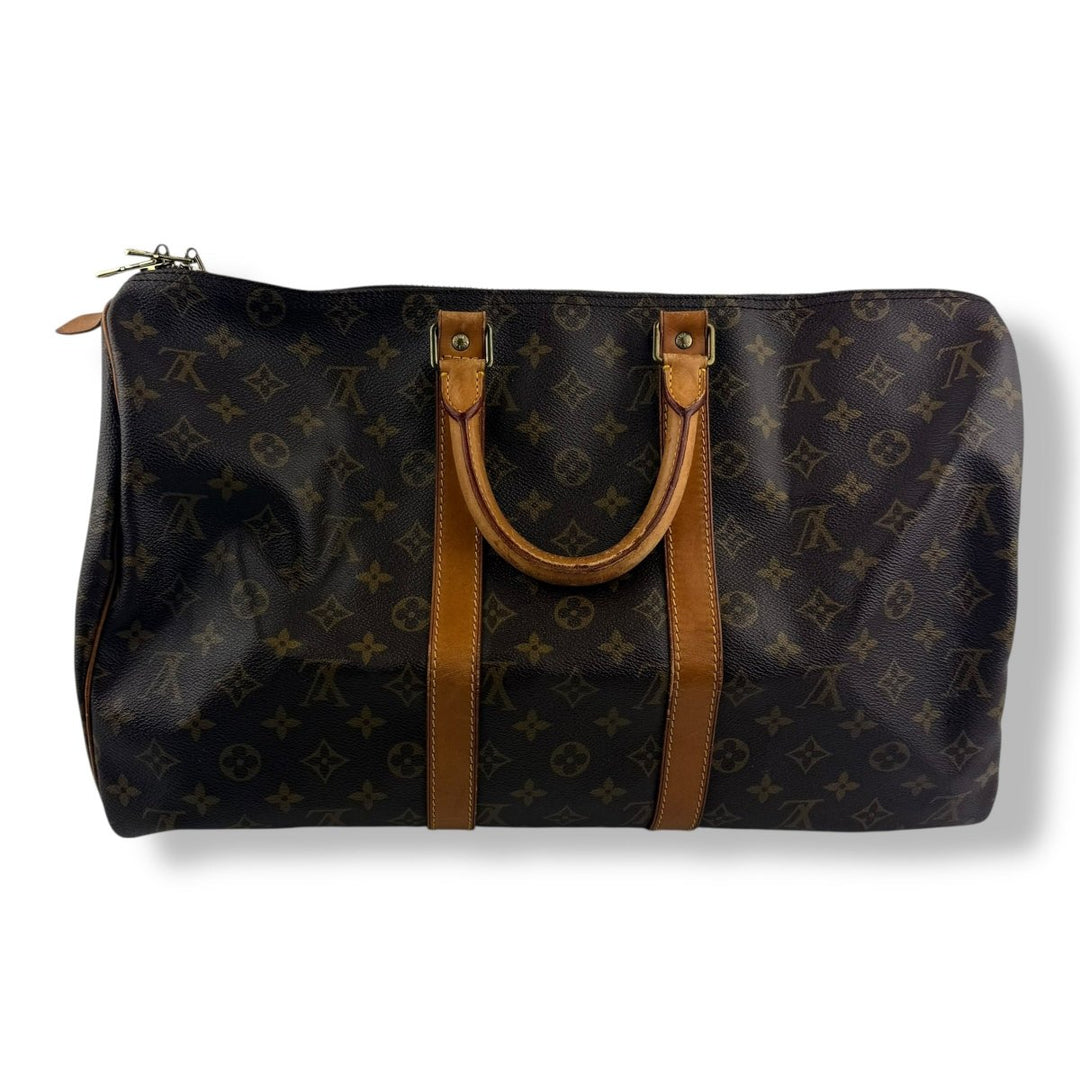 Louis Vuitton Vintage Brown Monogram 45 Keepall Duffle Bag - Lux Central