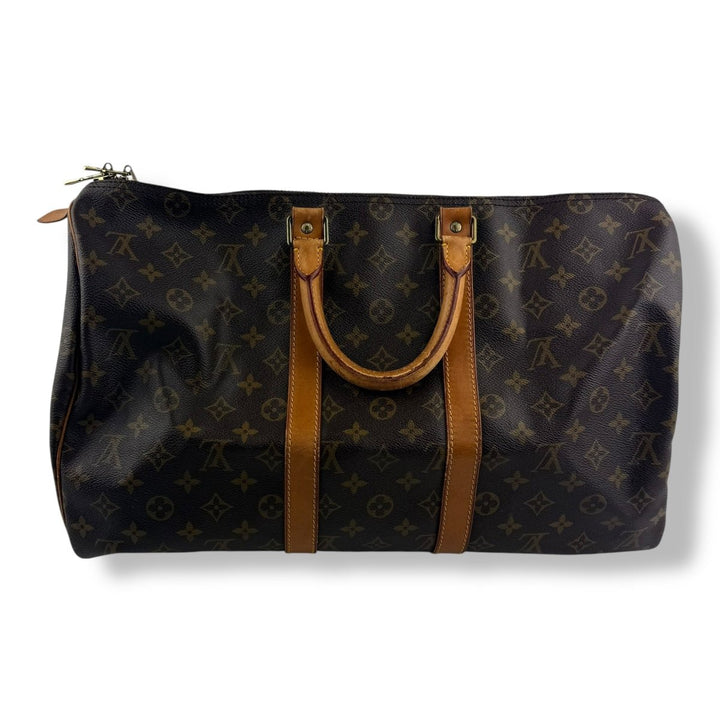 Louis Vuitton Vintage Brown Monogram 45 Keepall Duffle Bag - Lux Central
