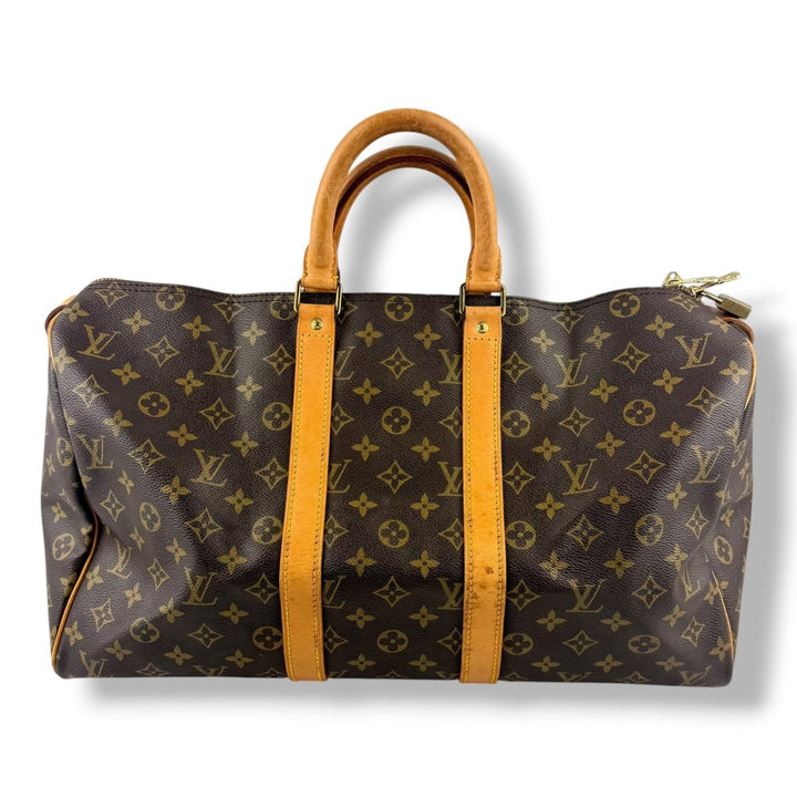 Louis Vuitton Vintage Brown Monogram 45 Keepall Duffle Bag - Lux Central