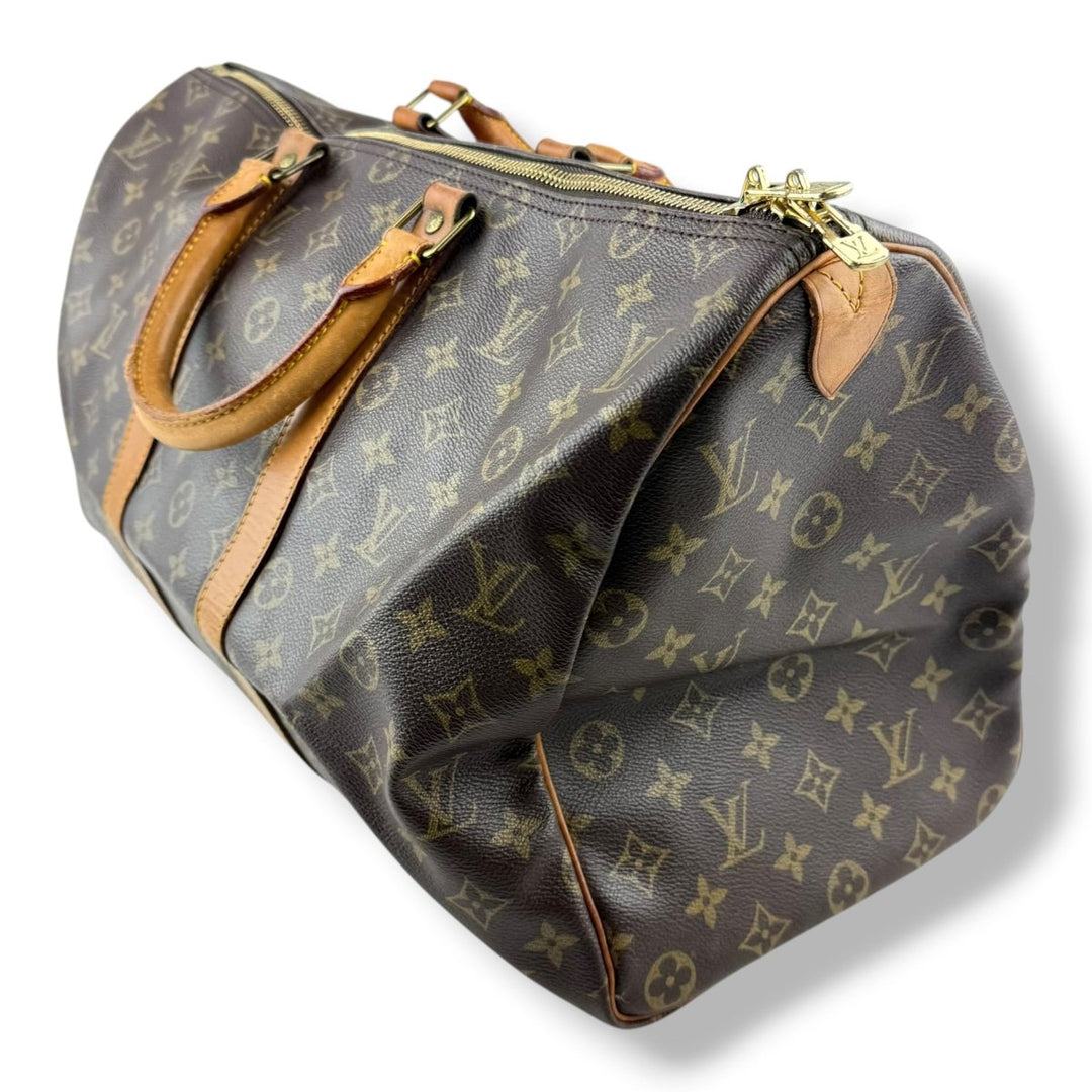 Louis Vuitton Vintage Brown Monogram 45 Keepall Duffle Bag - Lux Central