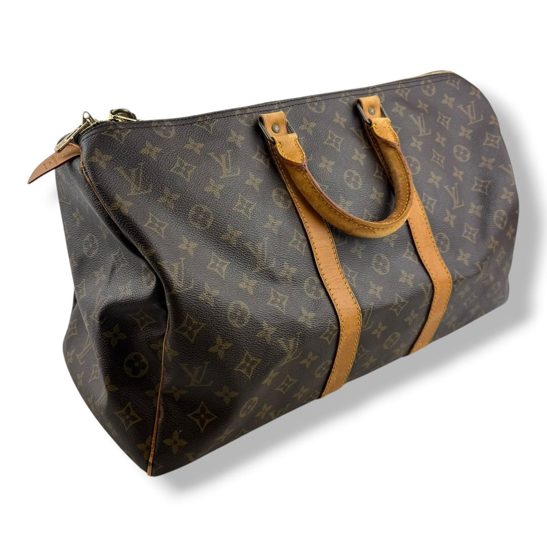 Louis Vuitton Vintage Brown Monogram 45 Keepall Duffle Bag - Lux Central