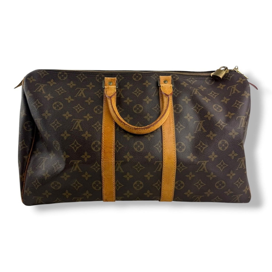 Louis Vuitton Vintage Brown Monogram 45 Keepall Duffle Bag - Lux Central