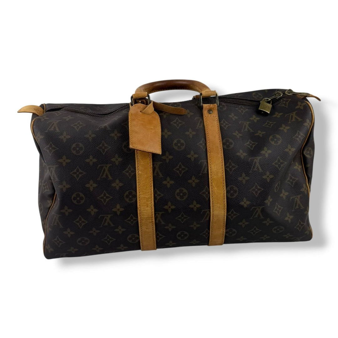 Louis Vuitton Vintage Brown Monogram 45 Keepall Duffle Bag - Lux Central