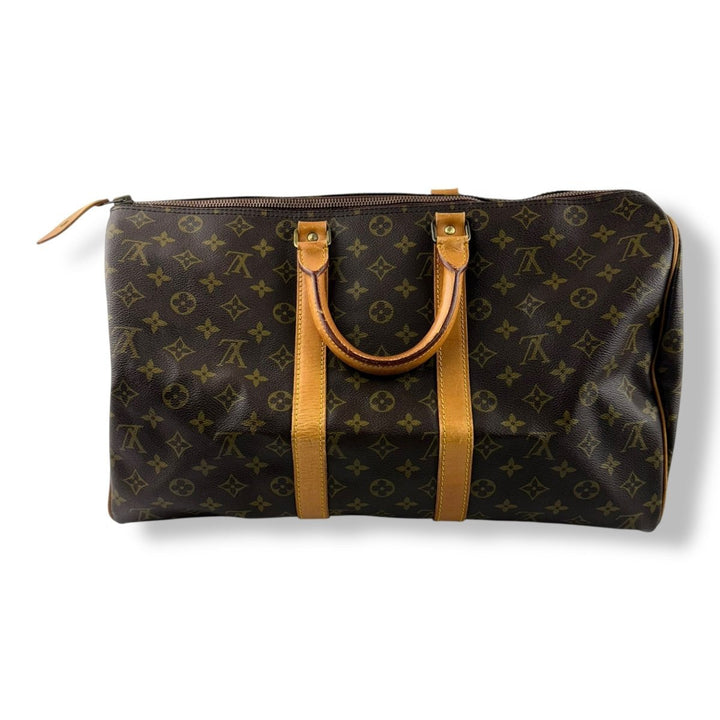 Louis Vuitton Vintage Brown Monogram 45 Keepall Duffle Bag - Lux Central