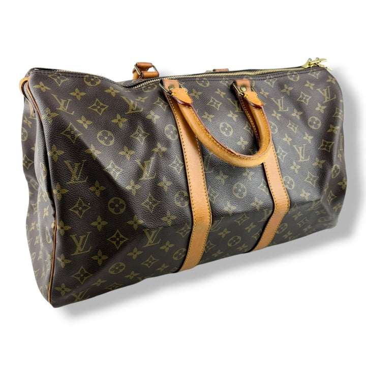 Louis Vuitton Vintage Brown Monogram 45 Keepall Duffle Bag - Lux Central