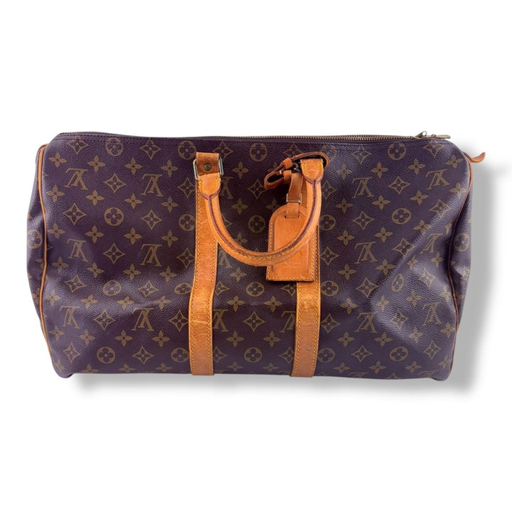 Louis Vuitton Vintage Brown Monogram 45 Keepall Duffle Bag - Lux Central