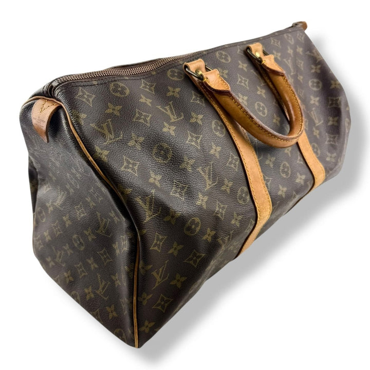 Louis Vuitton Vintage Brown Monogram 45 Keepall Duffle Bag - Lux Central