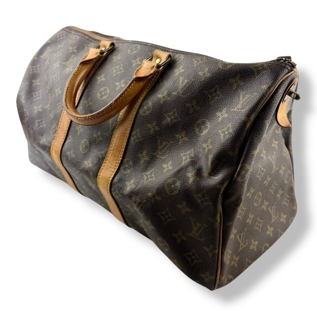 Louis Vuitton Vintage Brown Monogram 45 Keepall Duffle Bag - Lux Central