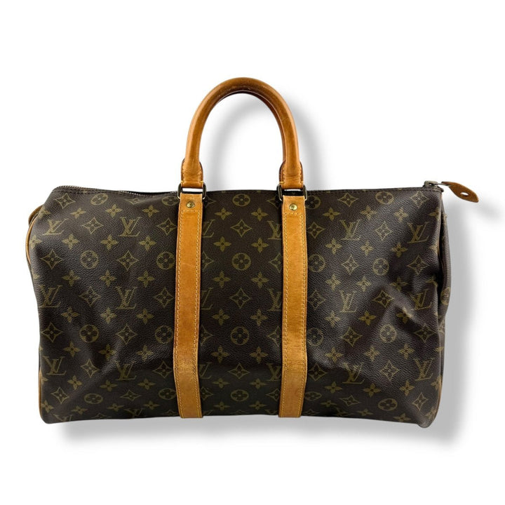 Louis Vuitton Vintage Brown Monogram 45 Keepall Duffle Bag - Lux Central