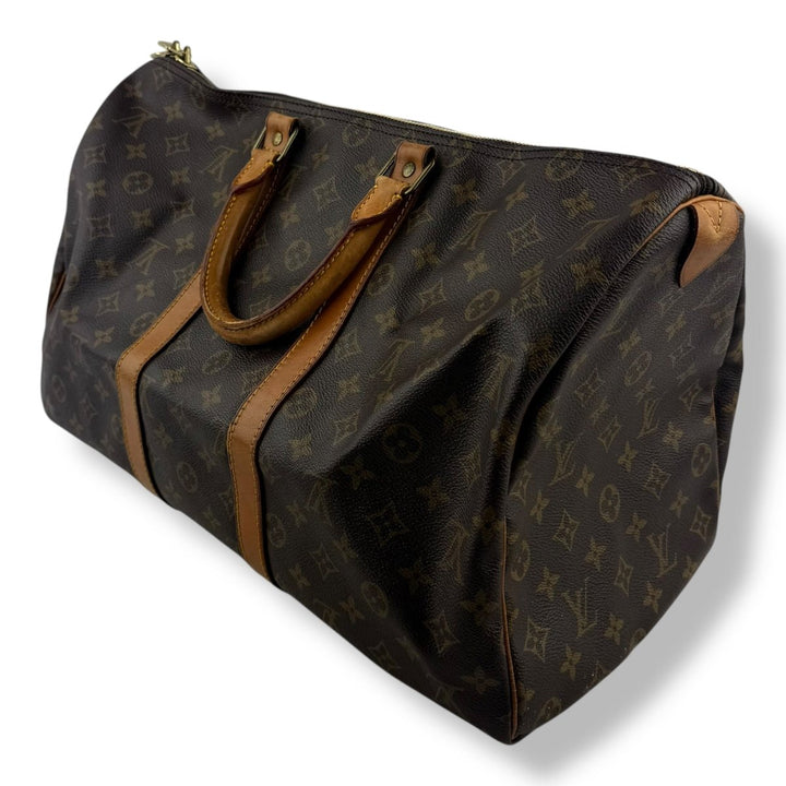 Louis Vuitton Vintage Brown Monogram 45 Keepall Duffle Bag - Lux Central