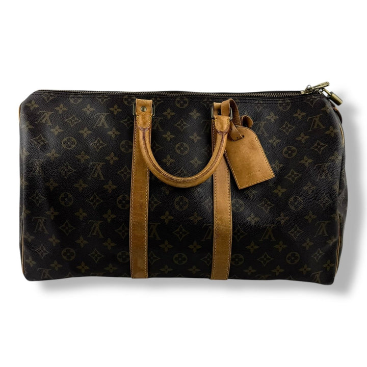 Louis Vuitton Vintage Brown Monogram 45 Keepall Duffle Bag - Lux Central