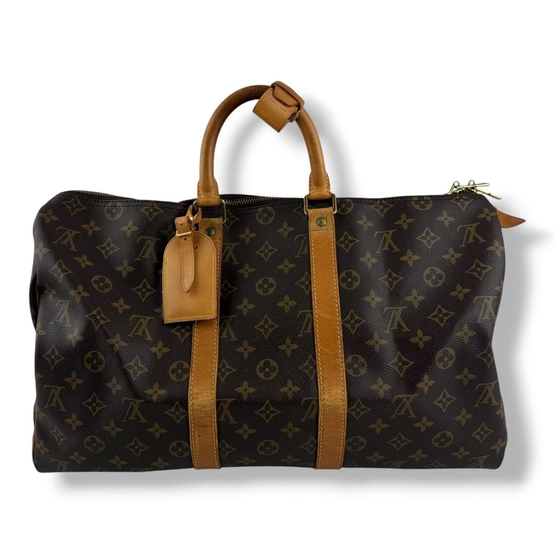Louis Vuitton Vintage Brown Monogram 45 Keepall Duffle Bag - Lux Central