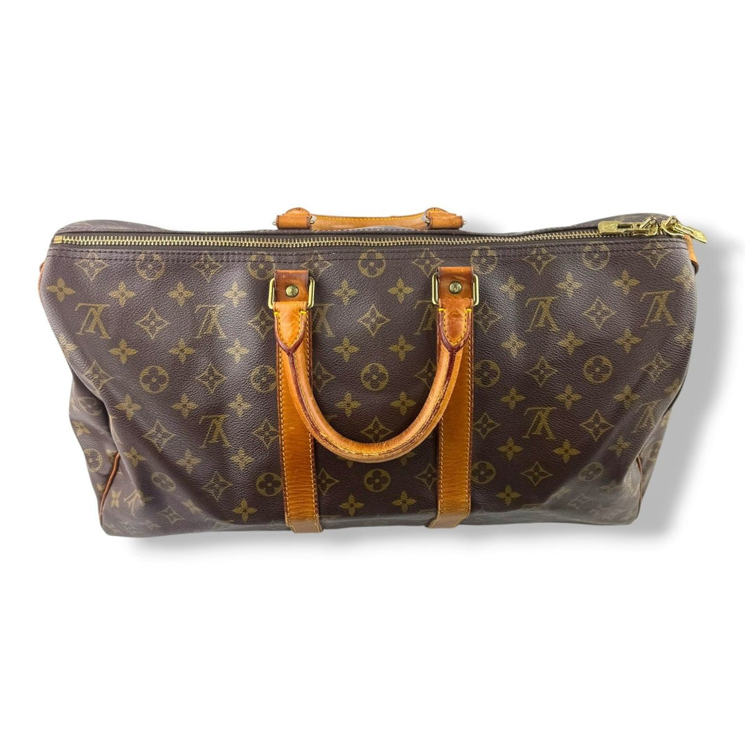 Louis Vuitton Vintage Brown Monogram 45 Keepall Duffle Bag - Lux Central