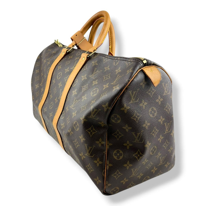 Louis Vuitton Vintage Brown Monogram 45 Keepall Duffle Bag - Lux Central