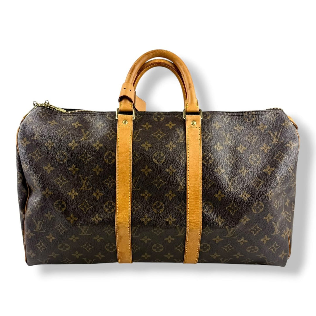 Louis Vuitton Vintage Brown Monogram 45 Keepall Duffle Bag - Lux Central
