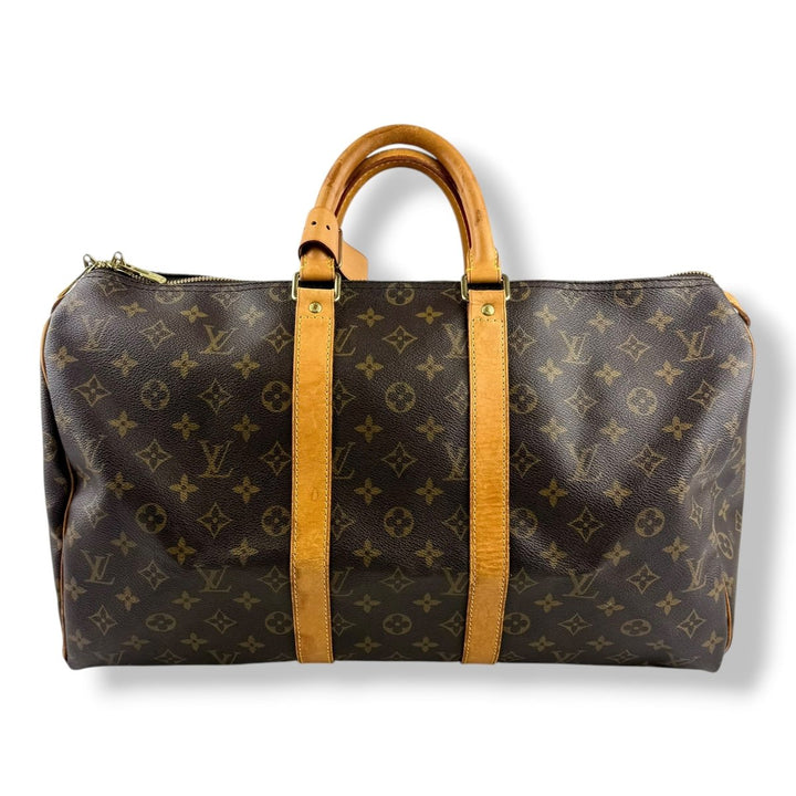 Louis Vuitton Vintage Brown Monogram 45 Keepall Duffle Bag - Lux Central