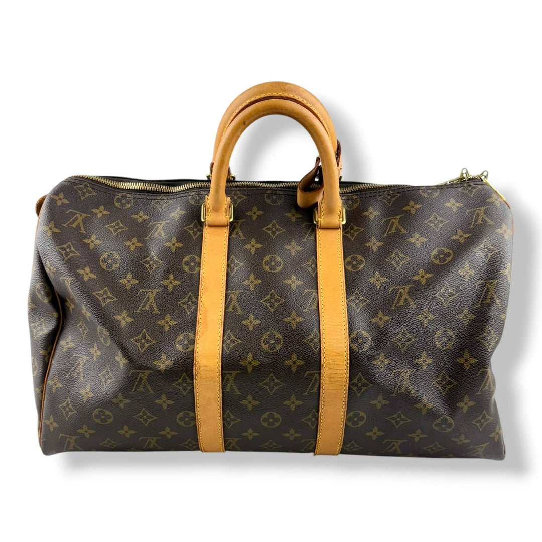 Louis Vuitton Vintage Brown Monogram 45 Keepall Duffle Bag - Lux Central