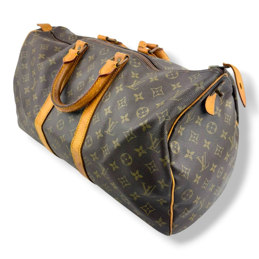 Louis Vuitton Vintage Brown Monogram 45 Keepall Duffle Bag - Lux Central