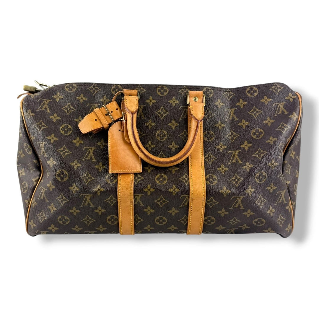 Louis Vuitton Vintage Brown Monogram 45 Keepall Duffle Bag - Lux Central