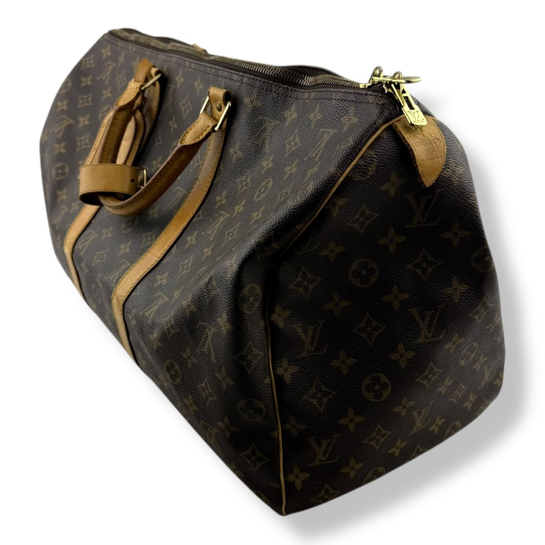 Louis Vuitton Vintage Brown Monogram 50 Keepall Duffle Bag - Lux Central
