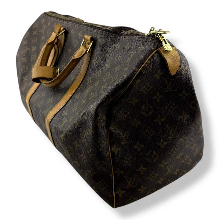 Louis Vuitton Vintage Brown Monogram 50 Keepall Duffle Bag - Lux Central