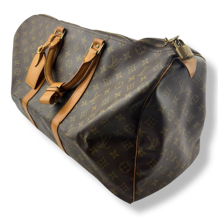 Louis Vuitton Vintage Brown Monogram 50 Keepall Duffle Bag - Lux Central
