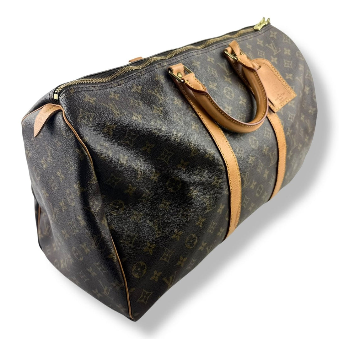 Louis Vuitton Vintage Brown Monogram 50 Keepall Duffle Bag - Lux Central