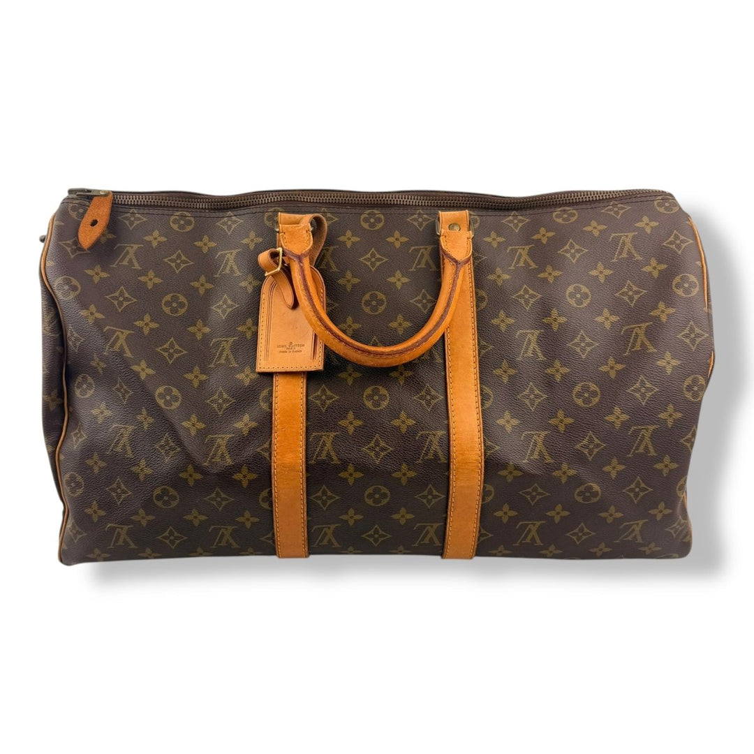Louis Vuitton Vintage Brown Monogram 50 Keepall Duffle Bag - Lux Central