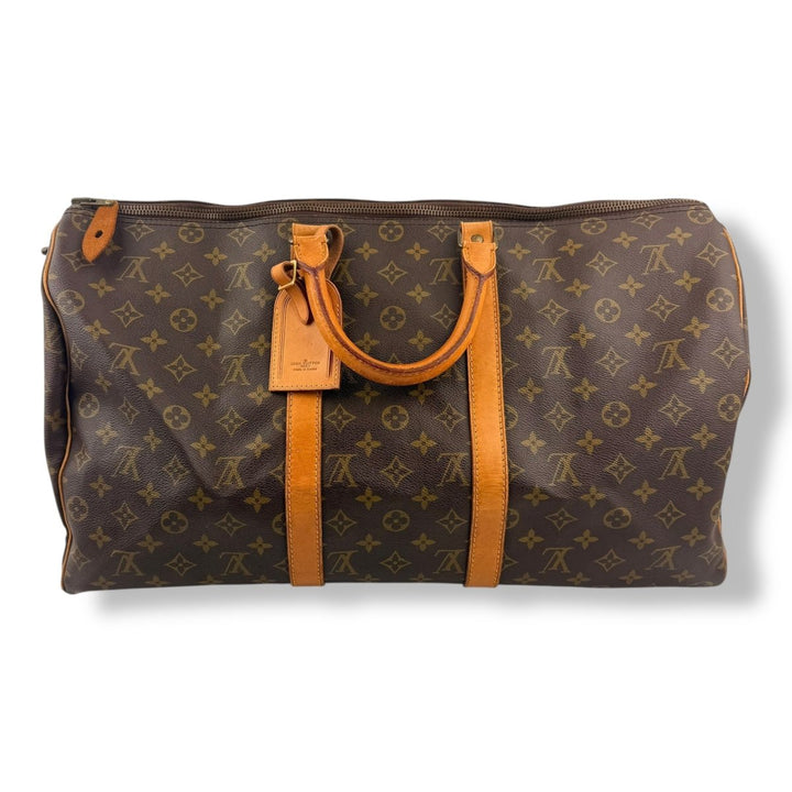 Louis Vuitton Vintage Brown Monogram 50 Keepall Duffle Bag - Lux Central