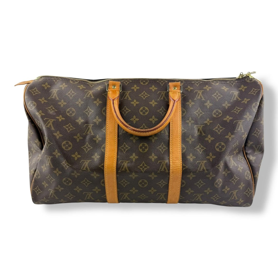 Louis Vuitton Vintage Brown Monogram 50 Keepall Duffle Bag - Lux Central