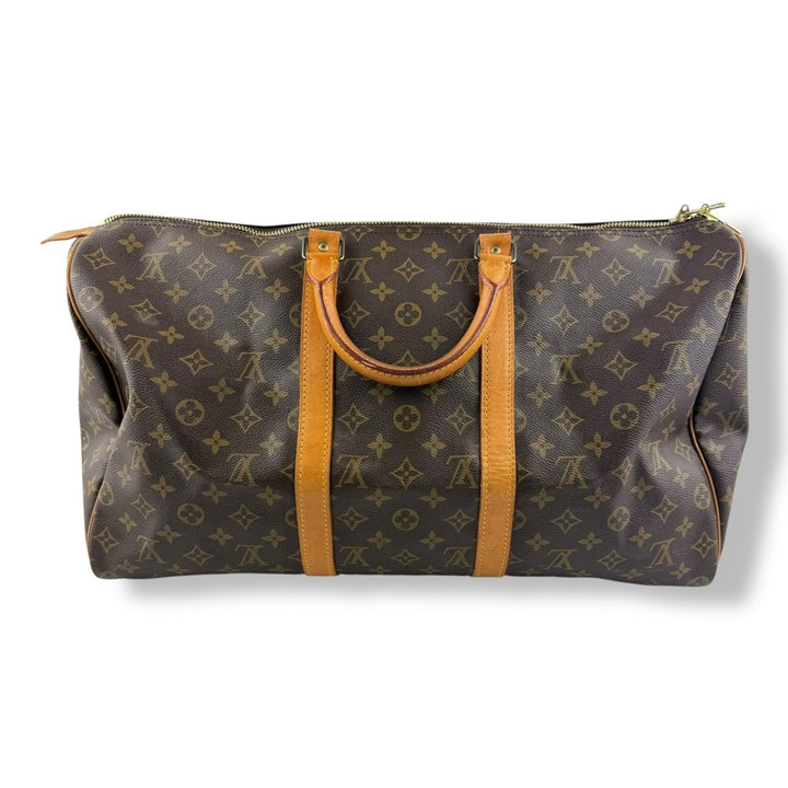 Louis Vuitton Vintage Brown Monogram 50 Keepall Duffle Bag - Lux Central