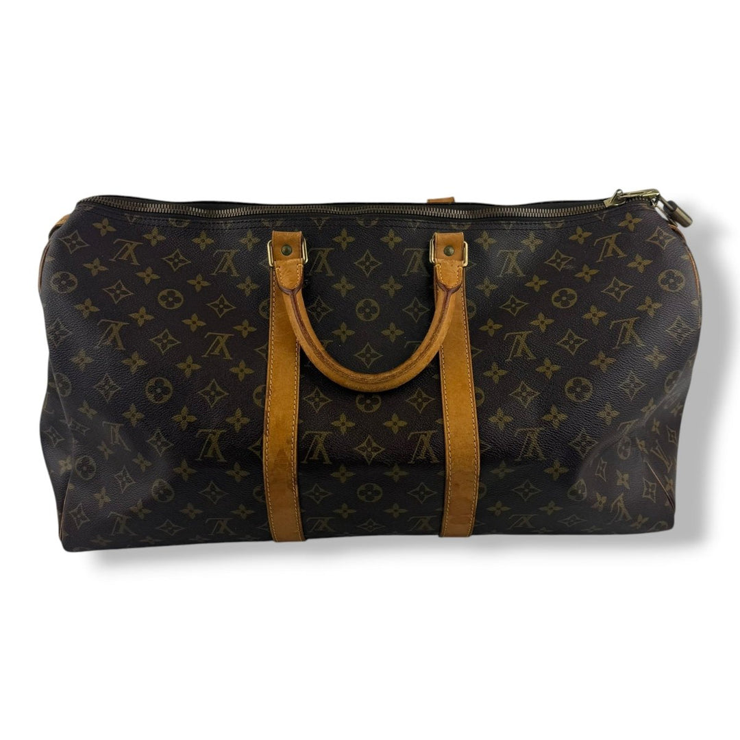Louis Vuitton Vintage Brown Monogram 50 Keepall Duffle Bag - Lux Central