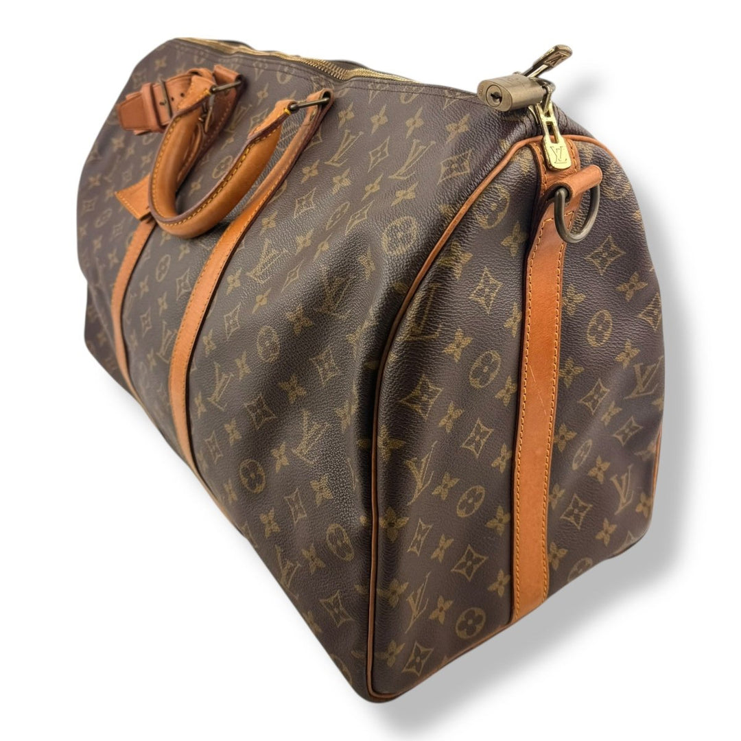 Louis Vuitton Vintage Brown Monogram 50 Keepall Duffle Bag - Lux Central